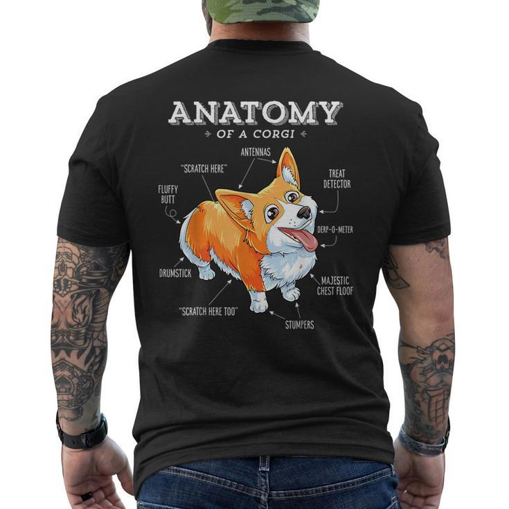 Anatomy Of A Corgi  Funny Corgis Dog Puppy    Mens Back Print T-shirt