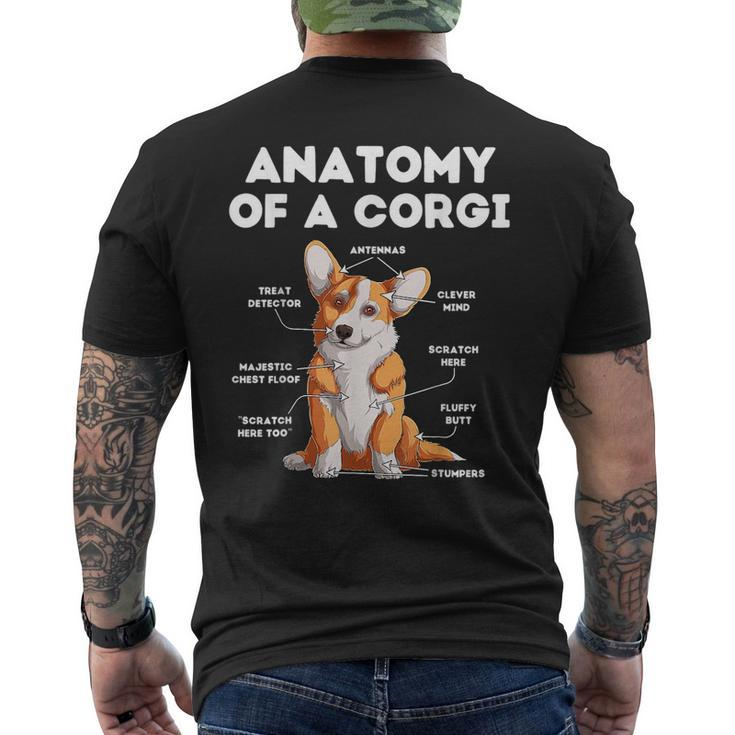 Anatomy Of A Corgi  Mens Back Print T-shirt