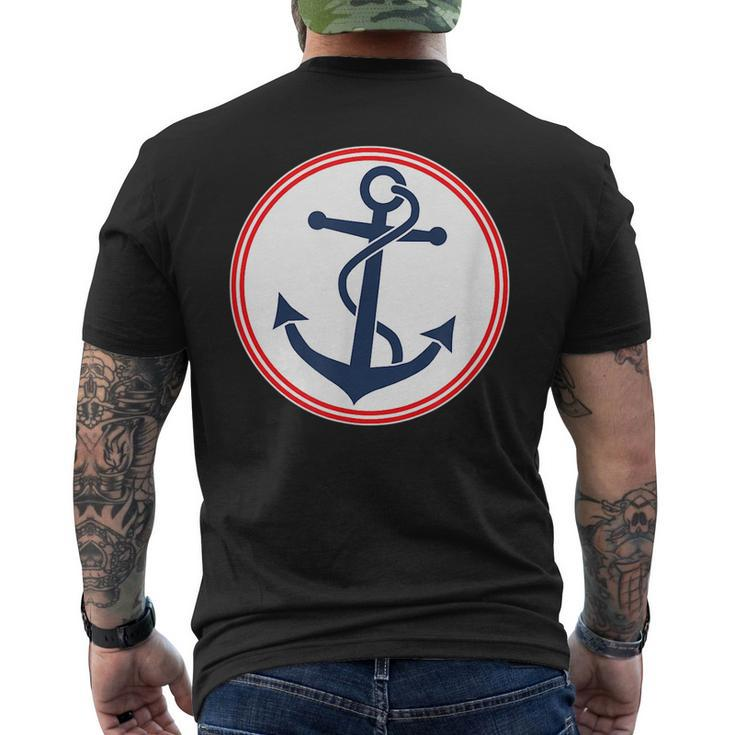 Anchor Red White And Blue Mens Back Print T-shirt