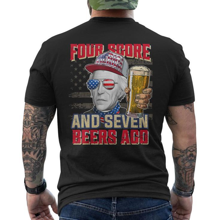 Andrew Jackson 4Th Of July Four Score & Seven Beers Ago  Mens Back Print T-shirt