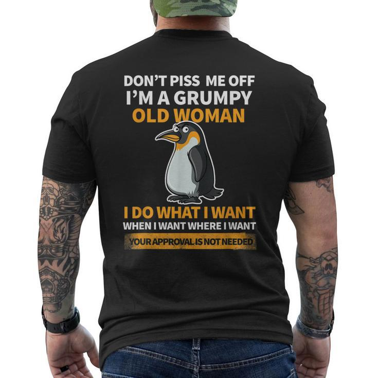 Angry Penguin Im A Grumpy Old Woman I Do What I Want Men's Back Print T-shirt