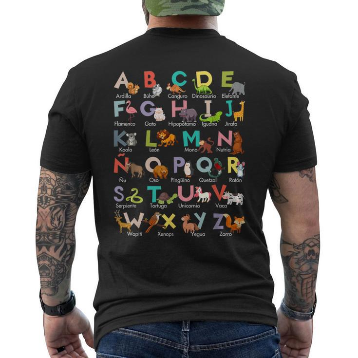 Animal Alphabet Abcs Spanish Learning Men's T-shirt Back Print