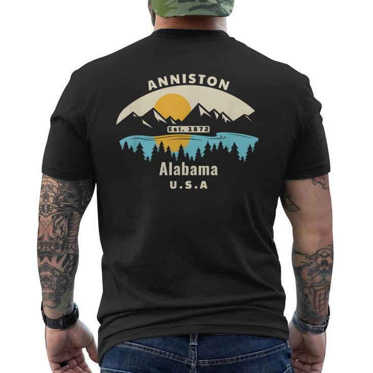 Anniston Alabama Souvenir Mountain Sunset River Men's T-shirt Back Print
