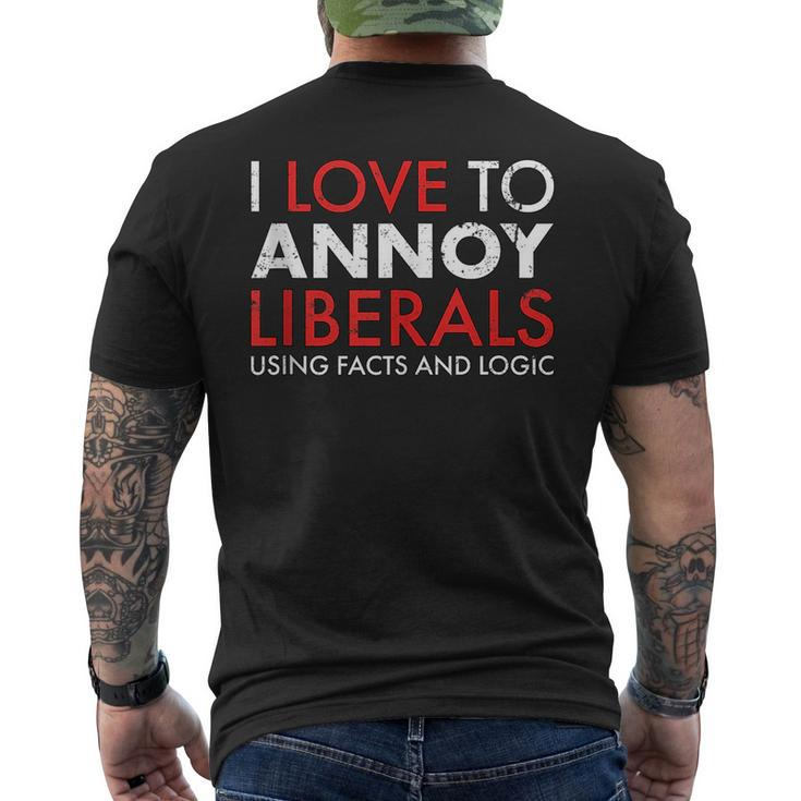 Annoy Liberals Using Facts Logic Republican 45 Trump 2020  Mens Back Print T-shirt