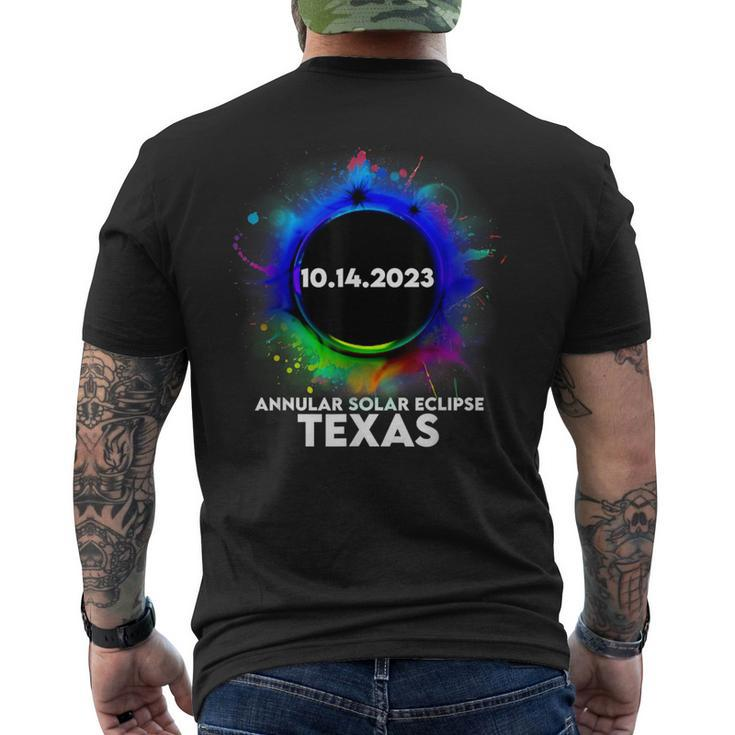 Annular Solar Eclipse October 14 2023 Texas Men's T-shirt Back Print