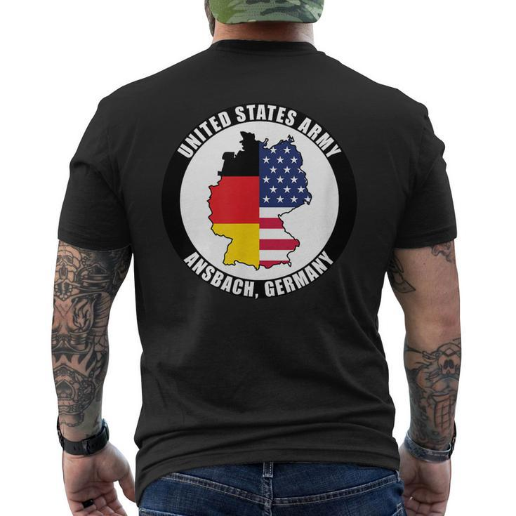 Ansbach Germany United States Army Military Veteran Men's Back Print T-shirt