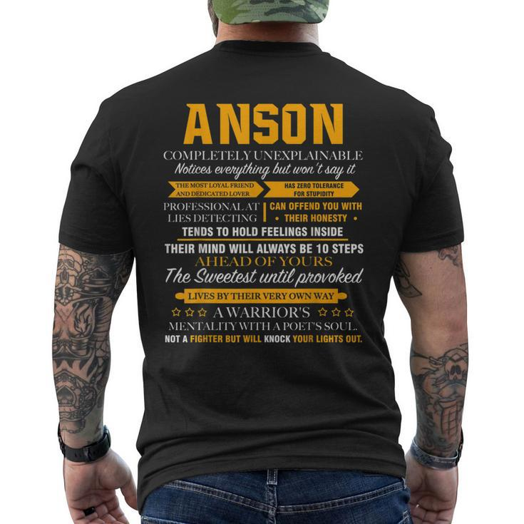 Anson Completely Unexplainable Name Front Print 1Kana Men's T-shirt Back Print
