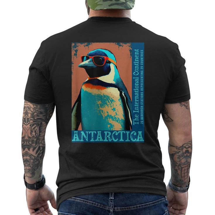Antarctica Cute Cool Penguin Antarctic Research Souvenir Men's T-shirt Back Print