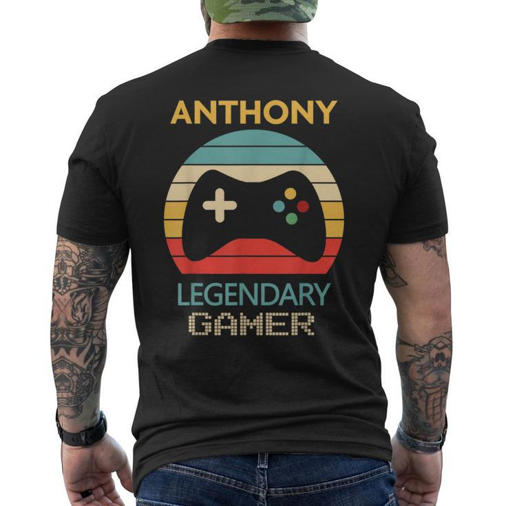 Anthony Name Personalized Legendary Gamer Men's T-shirt Back Print