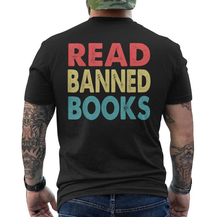 Anti Censorship Reading Quote Retro I Read Banned Books Men's Back Print T-shirt