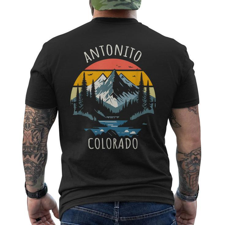 Antonito Colorado Usa Retro Style Mountain Men's T-shirt Back Print