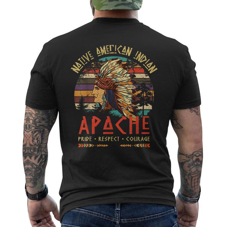 Apache Native American Indian Pride Indigenous Tribe  Mens Back Print T-shirt