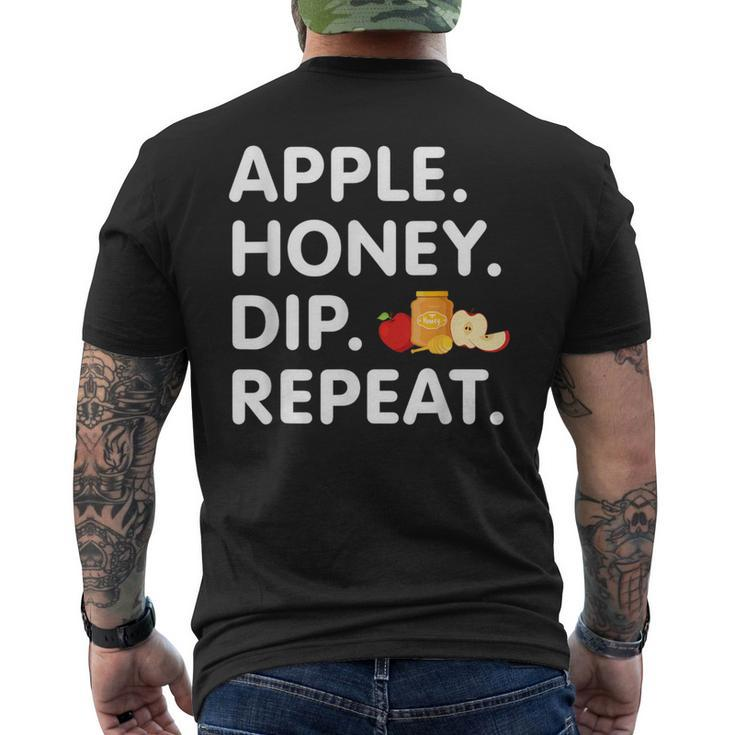 Apple Honey Dip Repeat Rosh Hashanah Jewish New Year Men's T-shirt Back Print