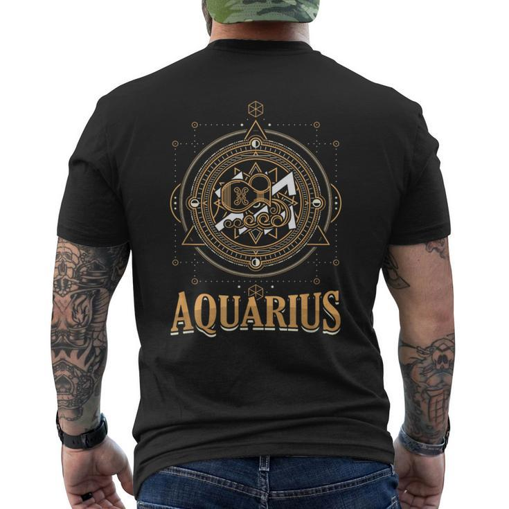 Aquarius Zodiac Sign Horoscope Astrology Birthday Star Men's T-shirt Back Print