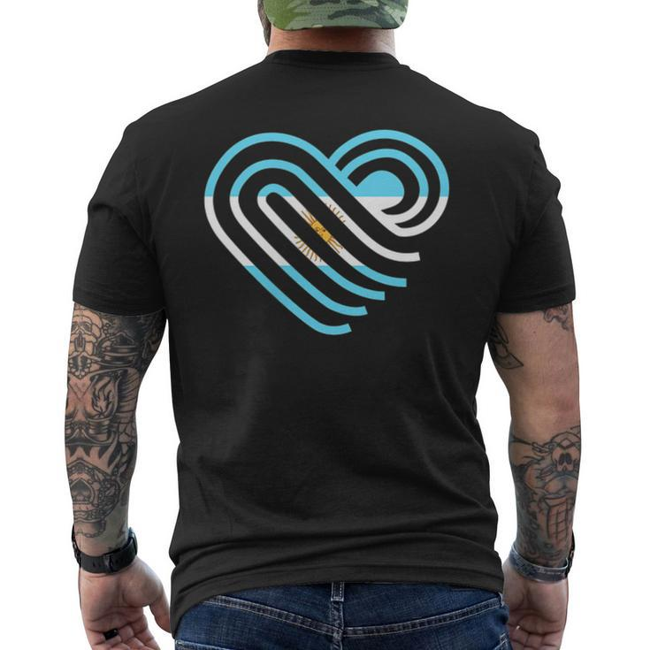 Argentina Sun Of May Heart Argentinian Pride Argentina Flag  Mens Back Print T-shirt