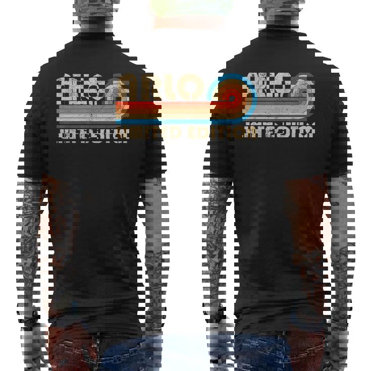 Arlo Name Personalized Retro Vintage Birthday Men's Back Print T-shirt