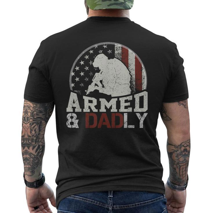 Armed And Dadly Funny Deadly Father For Fathers Day  Mens Back Print T-shirt