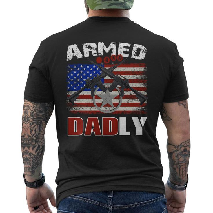 Armed And Dadly 2023 Deadly Father For Fathers Day Men's Back Print T-shirt