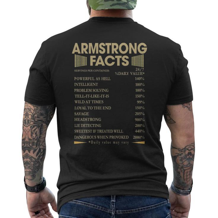 Armstrong Name Gift Armstrong Facts V2 Mens Back Print T-shirt