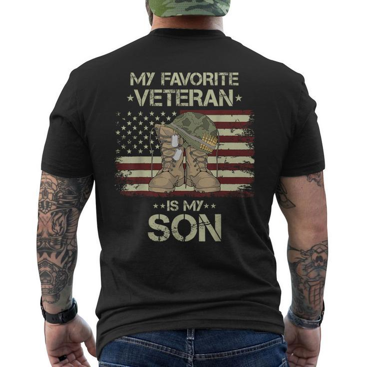Army Veterans Day My Favorite Veteran Is My Son Men's T-shirt Back Print