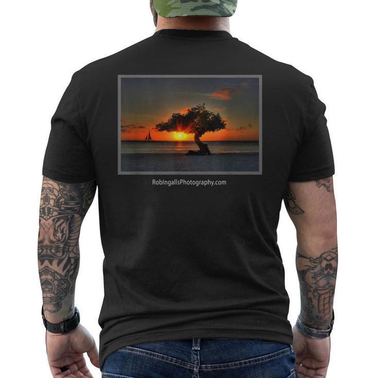 Aruba Divi Tree And Sailboat Men's T-shirt Back Print