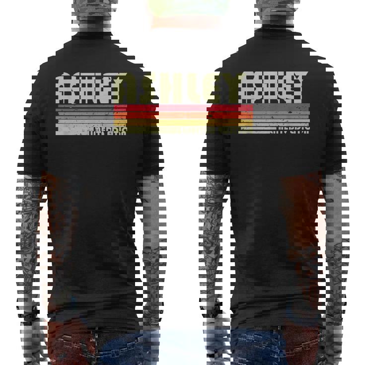 Ashley Name Personalized Retro Vintage Birthday Men's Back Print T-shirt