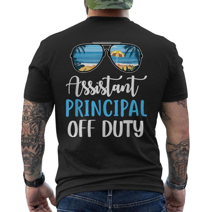 Assistant Principal Off Duty Beach Summer Last Day Of School Men's Back Print T-shirt