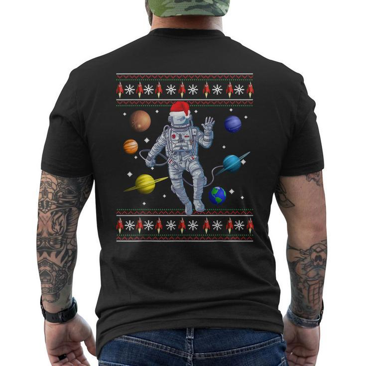 Astronaut Space Planets Lover Ugly Christmas Sweater Style Men's T-shirt Back Print