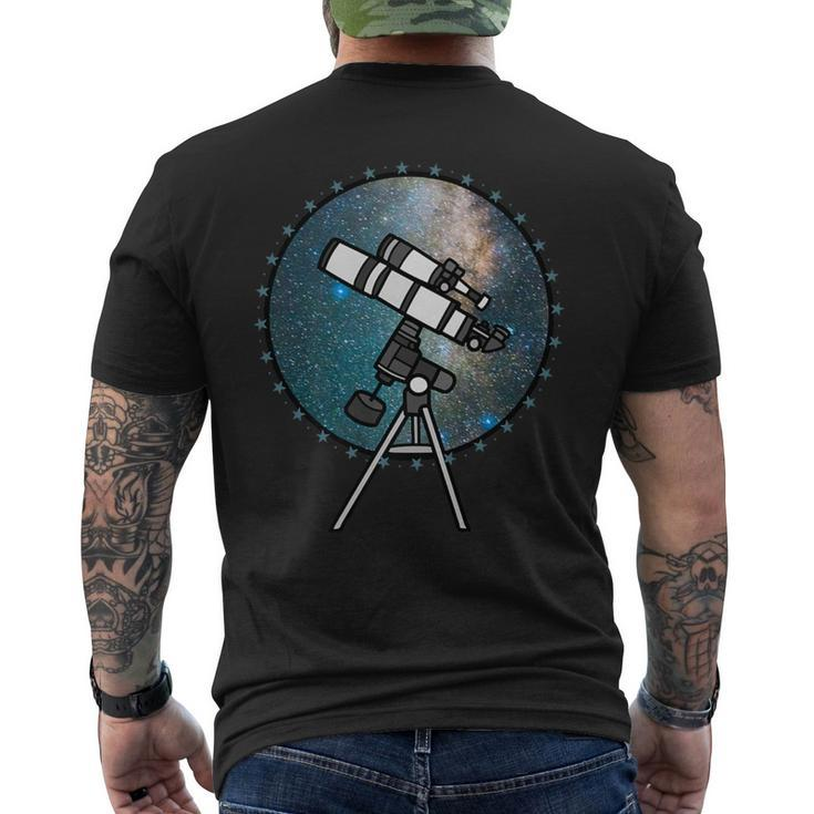 Astronomy Telescope Night Sky Observation Galaxy Men's T-shirt Back Print