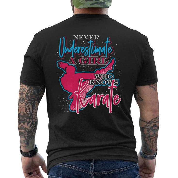 Athlete Gift Never Underestimate A Girl Who Knows Karate Karate Funny Gifts Mens Back Print T-shirt