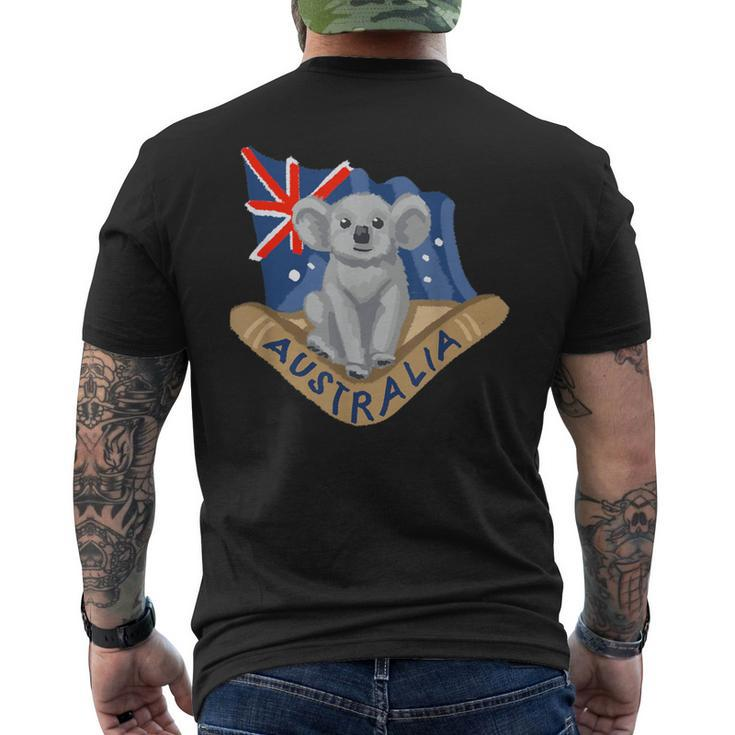 Australia Flag Koala Boomerang Men's T-shirt Back Print