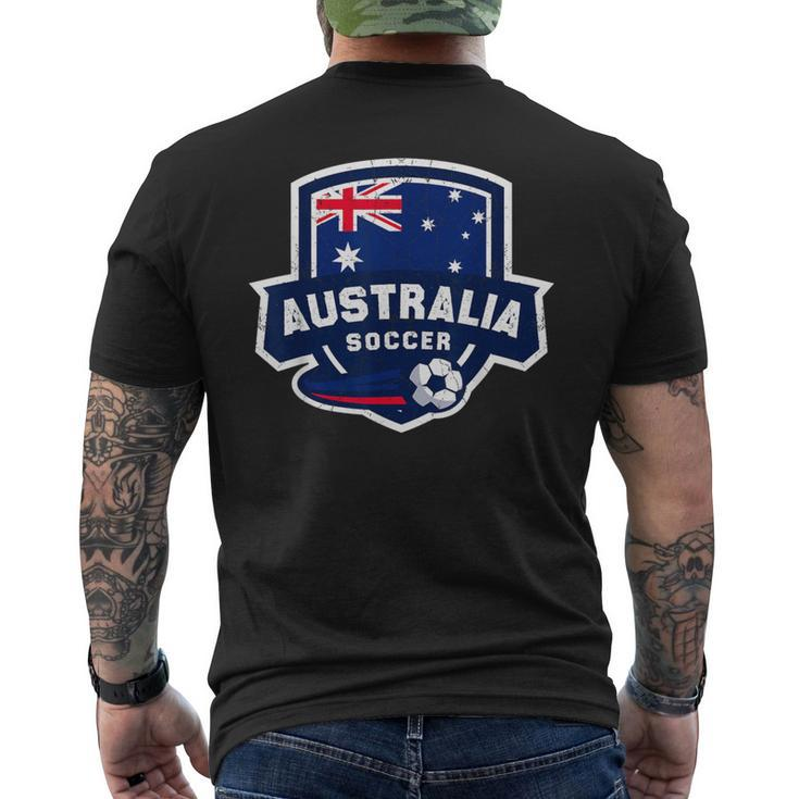 Australia Soccer Team Lover Australian Flag Patriotic Bo Men's T-shirt Back Print