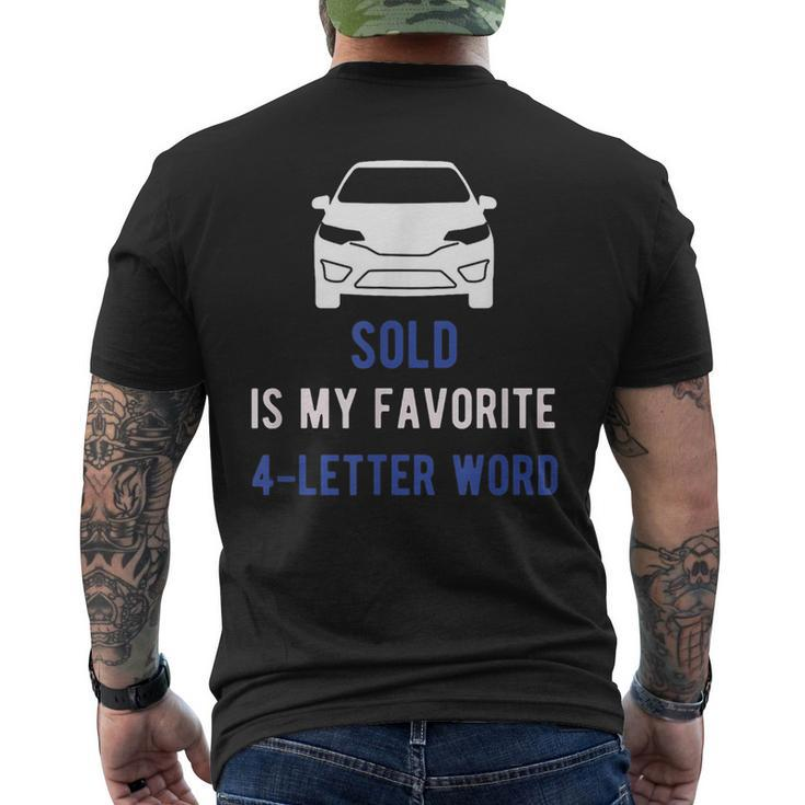 Auto Seller Gift For Car Salesman Mens Back Print T-shirt