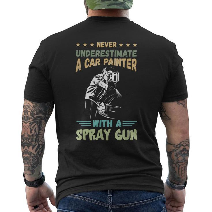 Autobody Technician Never Underestimate Auto Body Painter Men's T-shirt Back Print