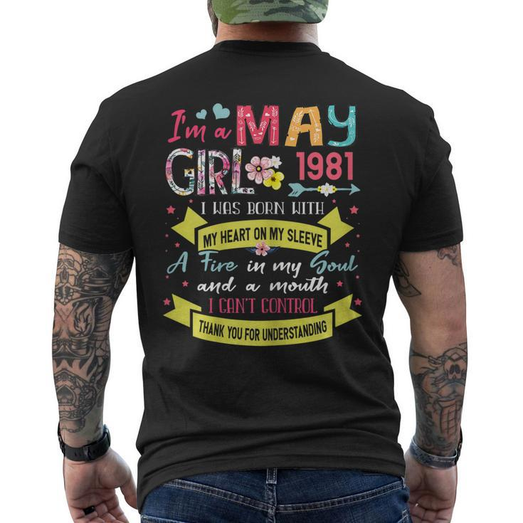Awesome Since 1981 40Th Birthday Im A May Girl 1981 Men's Back Print T-shirt