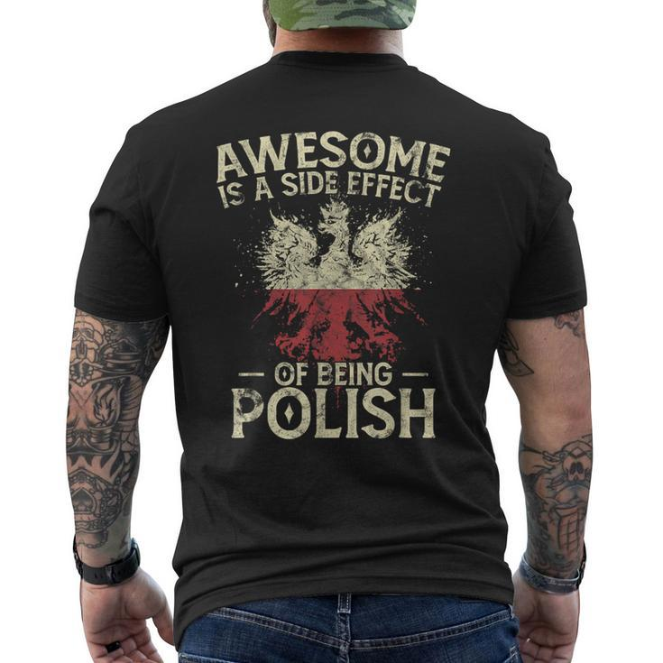 Awesome Is A Side Effect Of Being Polish  Mens Back Print T-shirt
