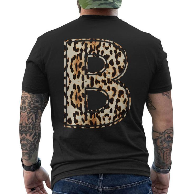 Awesome Letter B Initial Name Leopard Cheetah Print Men's Back Print T-shirt