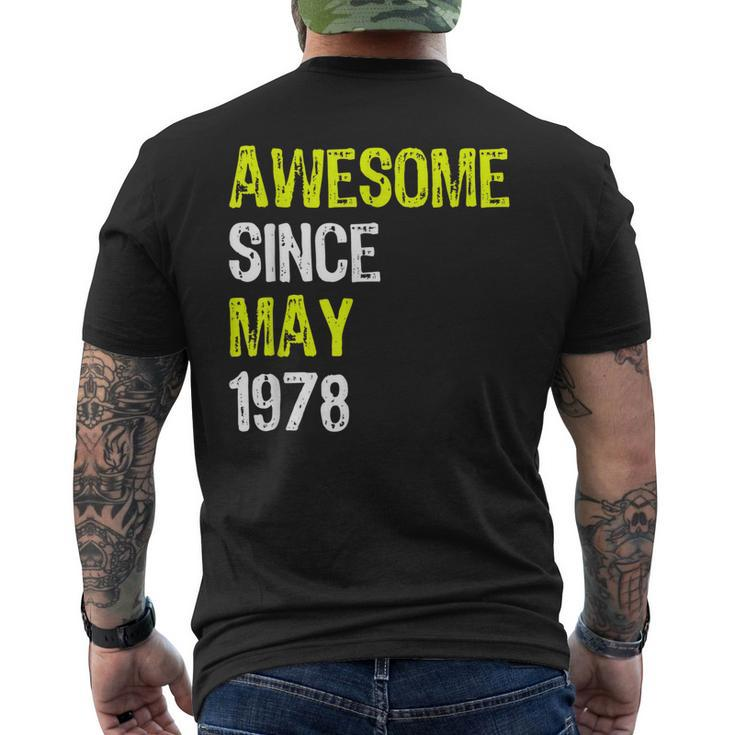Awesome Since May 1978 40Th Birthday 40 Years Old Men's Back Print T-shirt