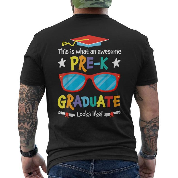 What An Awesome Prek Graduate Looks Like 2023 Graduation Men's Back Print T-shirt