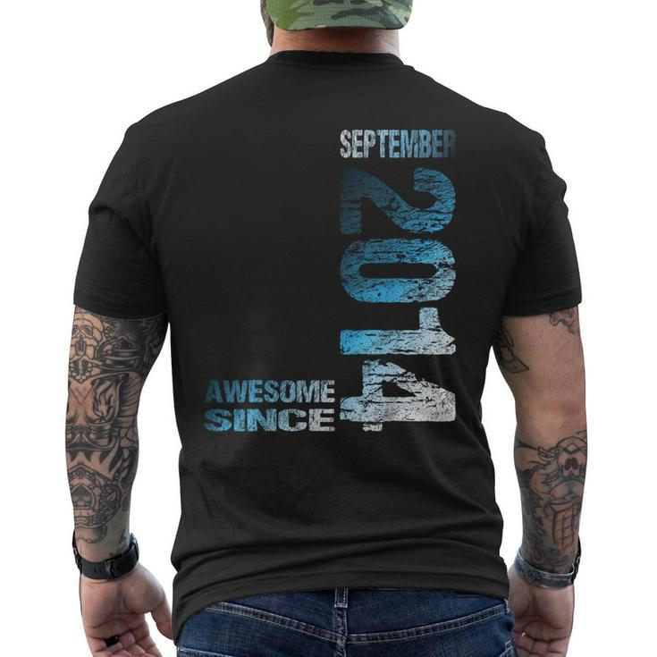 Awesome Since September 2014 9Th Birthday Born 2014 Men's T-shirt Back Print