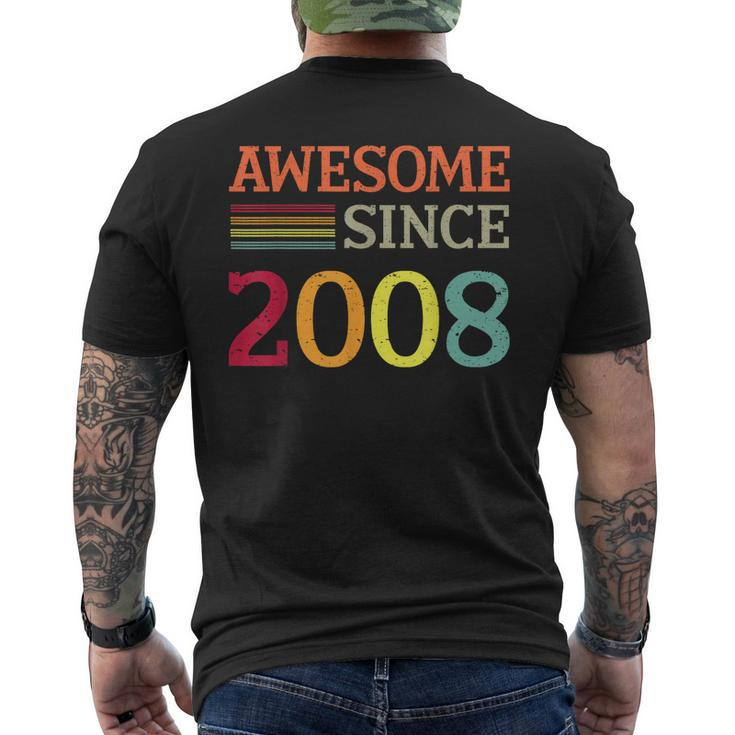 Awesome Since 2008 15Th Birthday Retro Vintage  Mens Back Print T-shirt