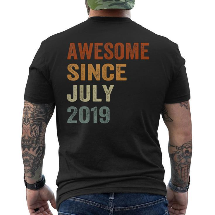 Awesome Since July 2019 4Th Kids And Toddlers Birthday Mens Back Print T-shirt