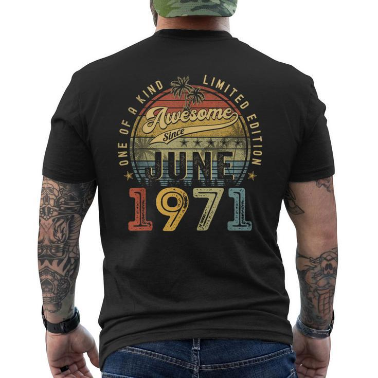 Awesome Since June 1971 Vintage 52Nd Birthday Party Retro  Mens Back Print T-shirt