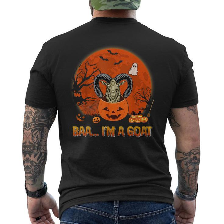 Baa Im Funny Goat Halloween Goat In Scary Pumpkins Farmer  Mens Back Print T-shirt