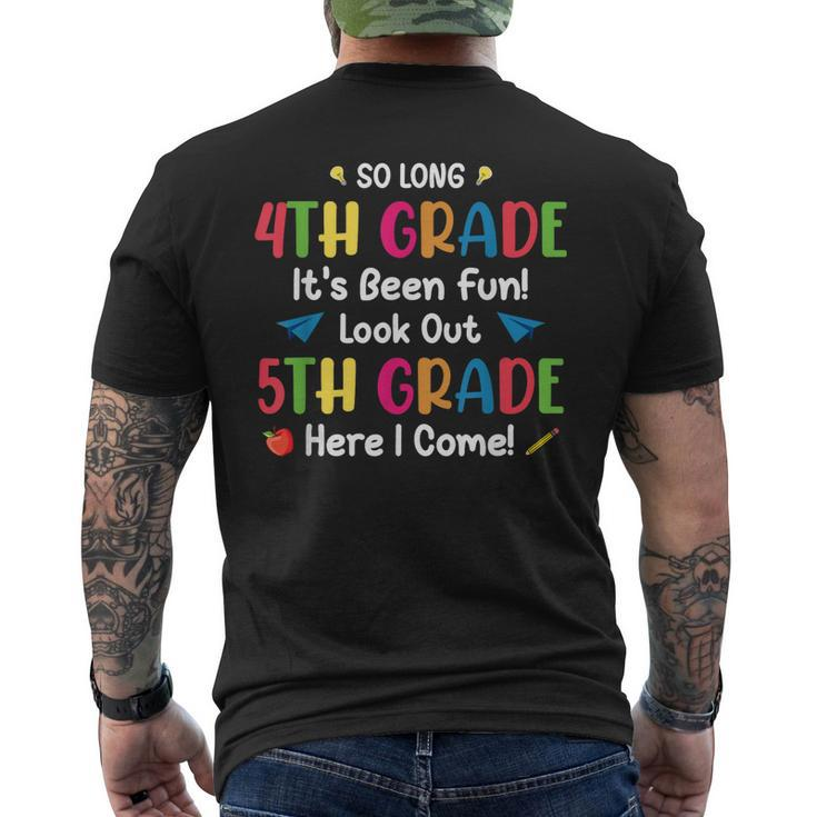 Back To School Funny So Long 4Th Grade 5Th Grade Here I Come  Mens Back Print T-shirt