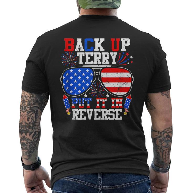 Back Up Terry Put It In Reverse  4Th Of July Us Flag  Mens Back Print T-shirt