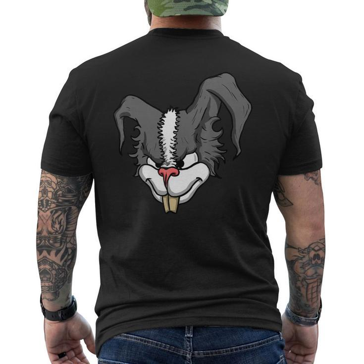 Bad Rabbit Drawing Hunting Clothing Bad Easte Mens Back Print T-shirt