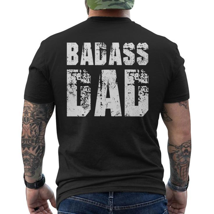 Badass Dad Awesome Parenting Father Kids Gift For Dad   Funny Gifts For Dad Mens Back Print T-shirt