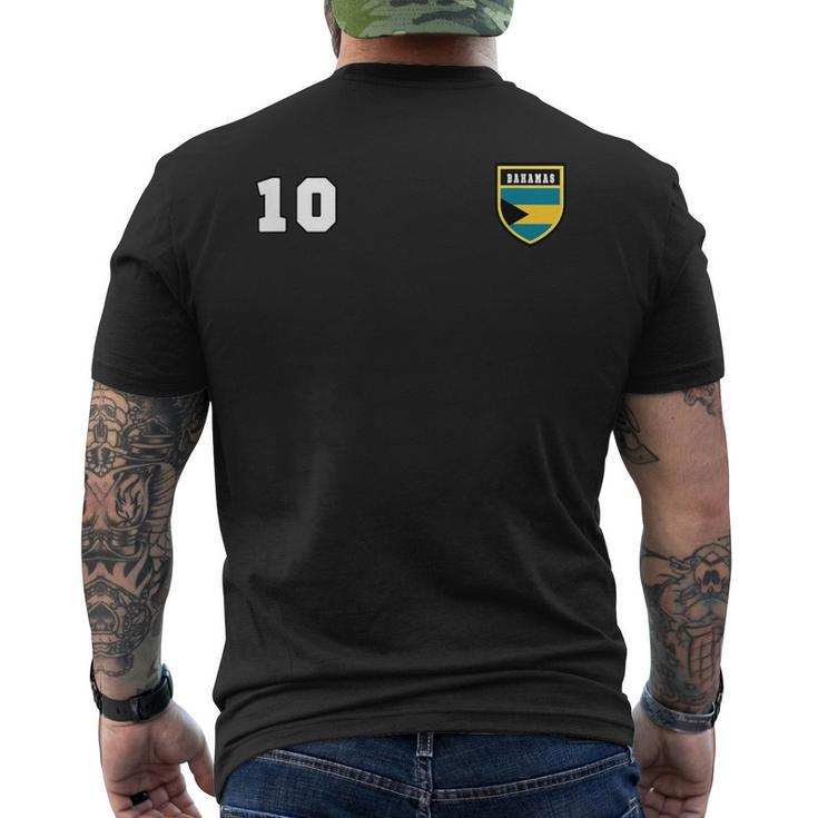 Bahamas  Number 10 Soccer  Flag Football  Mens Back Print T-shirt