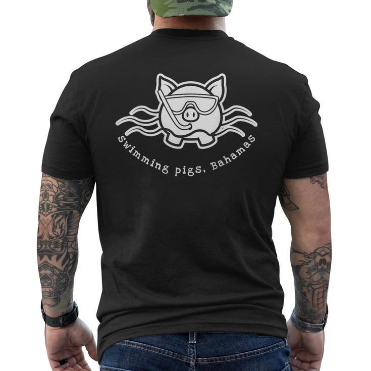 Bahamas Swimming Pig With Mask And Snorkel Men's T-shirt Back Print